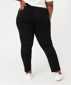 Pantalon en maille avec ceinture élastique femme grande taille